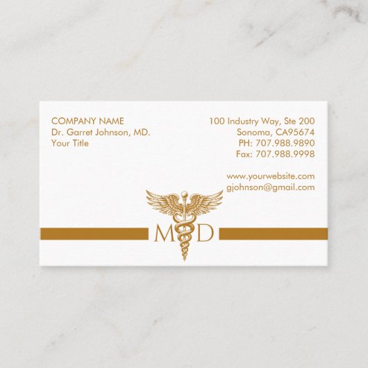 Moderne Gold Medical Visitenkarte (Vorderseite)