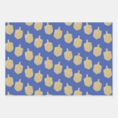 Moderne Gold Menorah Dreidel Olive Branch Dove Geschenkpapier Set (Vorderseite 2)