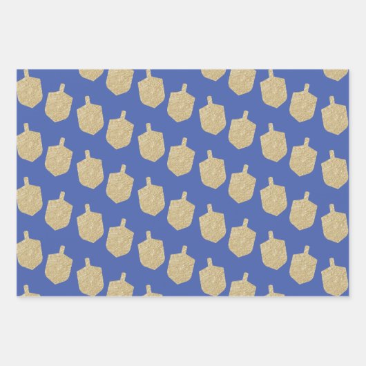 Moderne Gold Menorah Dreidel Olive Branch Dove Geschenkpapier Set (Vorderseite 2)