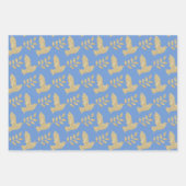 Moderne Gold Menorah Dreidel Olive Branch Dove Geschenkpapier Set (Vorderseite 3)