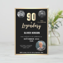 Moderne Gold Metallic Überraschung 90. Geburtstag