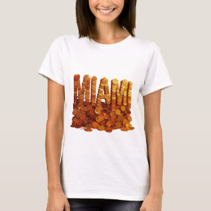 Moderne Gold MIAMI Schrift T-Shirt