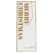Moderne Gold Minimal zeitgenössische frohe Weihnac Geschenktüte Für Weinflaschen (Rückseite)