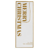 Moderne Gold Minimal zeitgenössische frohe Weihnac Geschenktüte Für Weinflaschen (Vorderseite)