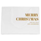 Moderne Gold Minimal zeitgenössische frohe Weihnac Große Geschenktüte (Vorderseite)