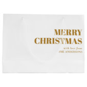 Moderne Gold Minimal zeitgenössische frohe Weihnac Große Geschenktüte (Rückseite)