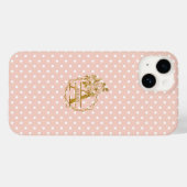 Moderne Gold Monogram Alphabet Letter A Polka Dots Case-Mate iPhone Hülle (Rückseite (Horizontal))