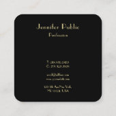 Moderne Gold Monogram Black Template Elegant Trend Quadratische Visitenkarte (Rückseite)