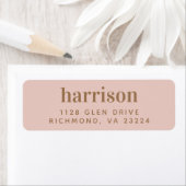 Moderne Gold Monogram Blush Pink Rücksendeadresse (Insitu)