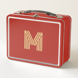 Moderne Gold Monogram Kids Girls Boys Cool School Metall Brotdose