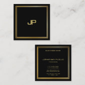 Moderne Gold Monogram Luxuriöse Elegant Template Quadratische Visitenkarte (Vorne/Hinten)