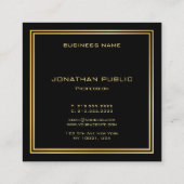 Moderne Gold Monogram Luxuriöse Elegant Template Quadratische Visitenkarte (Rückseite)