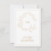 Moderne Gold Monogram Wedding RSVP Card (Vorderseite)