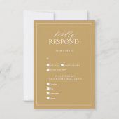 Moderne Gold Monogram Wedding RSVP Card Karte (Rückseite)