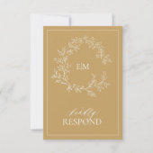 Moderne Gold Monogram Wedding RSVP Card Karte (Vorderseite)