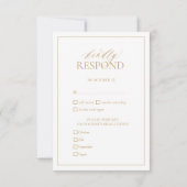 Moderne Gold Monogram Wedding RSVP Card Karte (Rückseite)