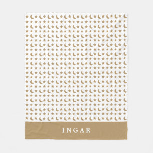 Moderne Gold-Monogramm-Familienfeier Fleecedecke