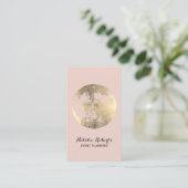 Moderne Gold Moon Elegante Rosa Event Planung Visitenkarte (Stehend Vorderseite)