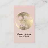 Moderne Gold Moon Elegante Rosa Event Planung Visitenkarte (Vorderseite)