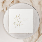 Moderne Gold Mr. and Mrs. script minimalistische H Serviette