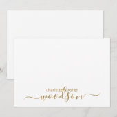 Moderne Gold Name Monogram Note Card Mitteilungskarte (Vorne/Hinten)