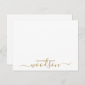 Moderne Gold Name Monogram Note Card Mitteilungskarte (Vorne/Hinten)