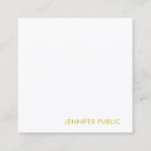 Moderne Gold Name Text Template Elegant Golden Quadratische Visitenkarte (Vorderseite)