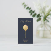 Moderne Gold Navy Balloon Artist | Veranstaltungsp Visitenkarte (Stehend Vorderseite)