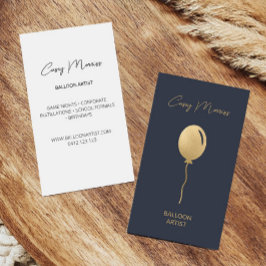 Moderne Gold Navy Balloon Artist | Veranstaltungsp Visitenkarte