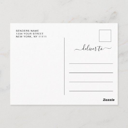 Moderne Gold Navy Blue Graduation Party Einladung Postkarte (Rückseite)