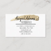 Moderne Gold Paint Minimal Business Card Visitenkarte (Rückseite)