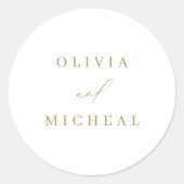 Moderne Gold-Pärchen heißen Hochzeit Runder Aufkleber (Vorderseite)