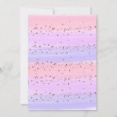 Moderne Gold Pink Rainbow Baby Dusche Einladung (Rückseite)