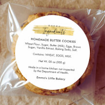 Moderne Gold-Pinselstrich-Bäckerei-Zutaten-Produkt