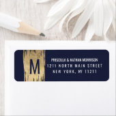 Moderne Gold Pinselstriche Navy Blue Chic Adresse (Insitu)