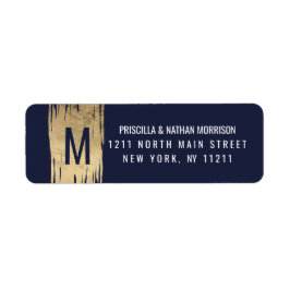 Moderne Gold Pinselstriche Navy Blue Chic Adresse