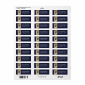 Moderne Gold Pinselstriche Navy Blue Chic Adresse (Vorne)