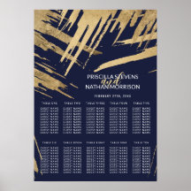 Moderne Gold Pinselstriche Navy Blue Seekarte