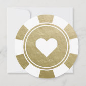 Moderne Gold Poker Chip Casino Hochzeit Einladung (Rückseite)