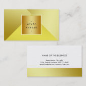 Moderne Gold Polygon Geometric Contemporary Visitenkarte (Vorne/Hinten)