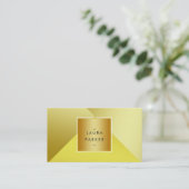 Moderne Gold Polygon Geometric Contemporary Visitenkarte (Stehend Vorderseite)