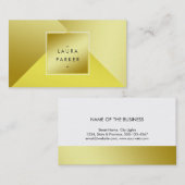 Moderne Gold Polygon Geometric Contemporary Visitenkarte (Vorne/Hinten)