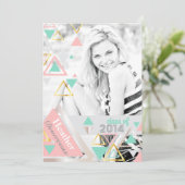 Moderne Gold Pyramids Senior Foto Abschluss Einladung (Stehend Vorderseite)