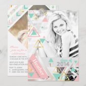 Moderne Gold Pyramids Senior Foto Abschluss Einladung (Vorne/Hinten)