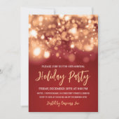 Moderne Gold Red Lights Corporate Holiday Party Einladung (Vorderseite)