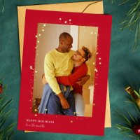 Moderne Gold Red Stars gestalten Weihnachtsfeierta