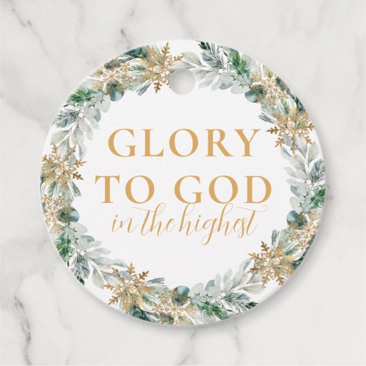 Moderne Gold Religiöse Weihnachtsgeschenke an Gott Geschenkanhänger (Vorderseite)