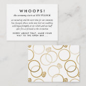 Moderne Gold Rings Hochzeitfehler Begleitkarte (Vorne/Hinten)