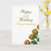 Moderne Gold Rose 50. Hochzeitstag Karte (Gelbe Blume)