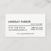 Moderne Gold Rose Event Plane Business Card Visitenkarte (Rückseite)